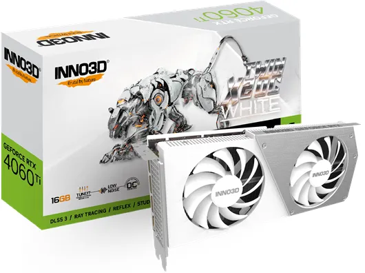 Inno3D GeForce RTX 4060 Ti Twin X2 OC White - 16GB GDDR6 RAM - Grafikkort