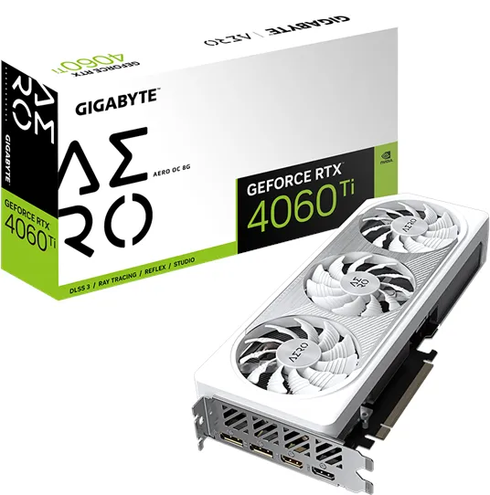 GIGABYTE GeForce RTX 4060 Ti AERO OC - 8GB GDDR6 RAM - Grafikkort